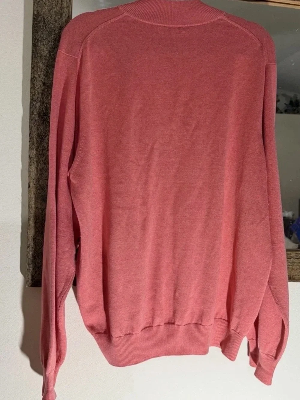 Peter Millar Men’s Coral Pink Quarter-Zip Sweater